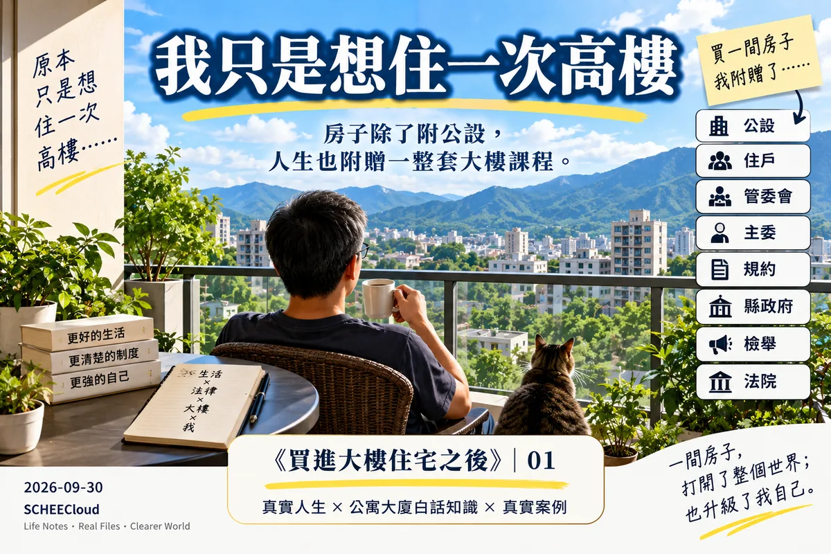 《買進大樓住宅之後》01 梗圖：我只是想住一次高樓，結果人生附贈一整套大樓課程