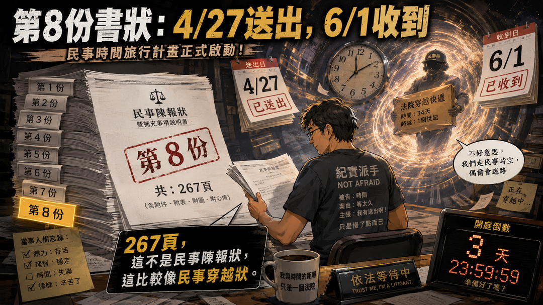 第五篇|第八份書狀:4月27日送出,6月1日收到