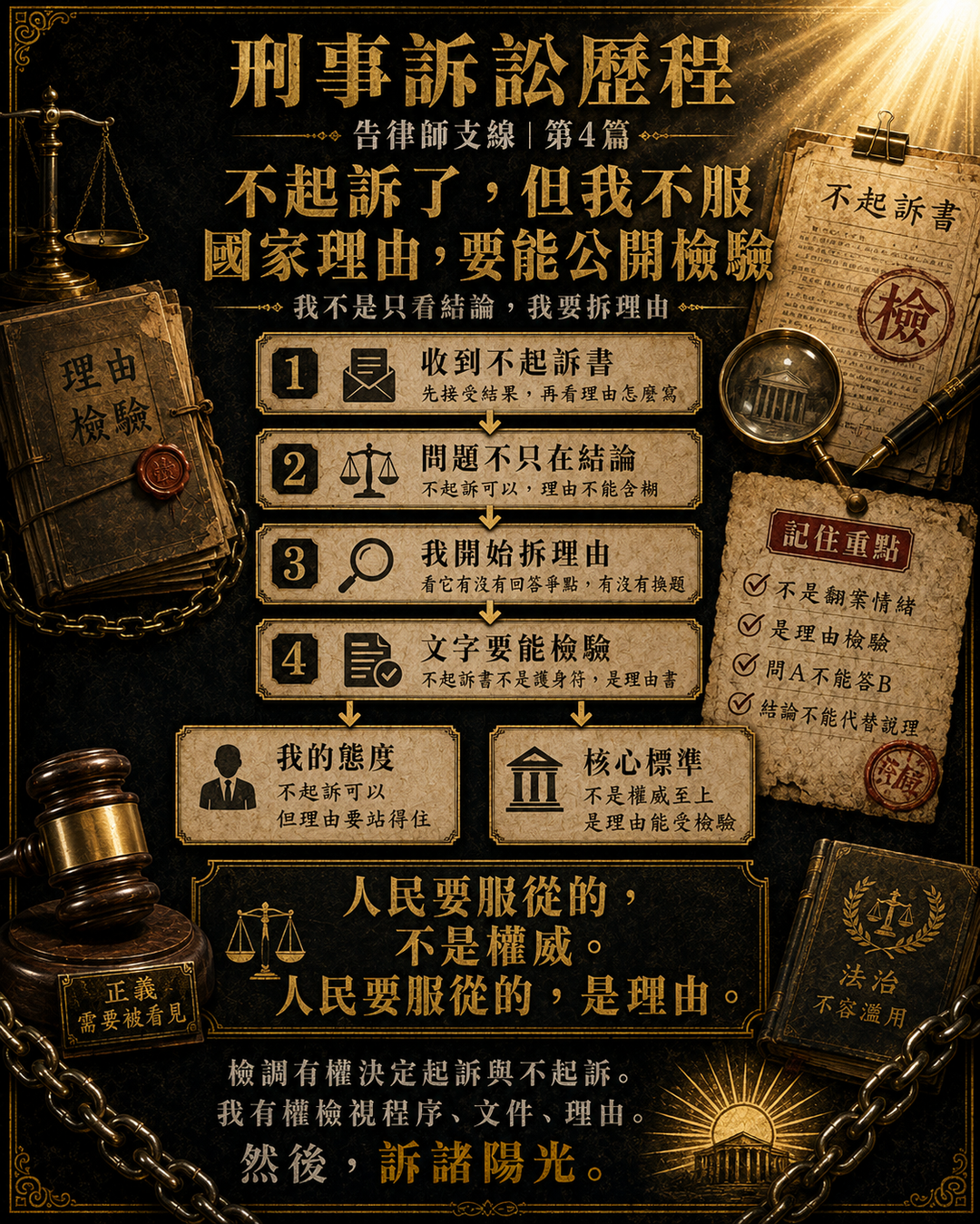 不起訴了，但我不服：國家理由，要能公開檢驗