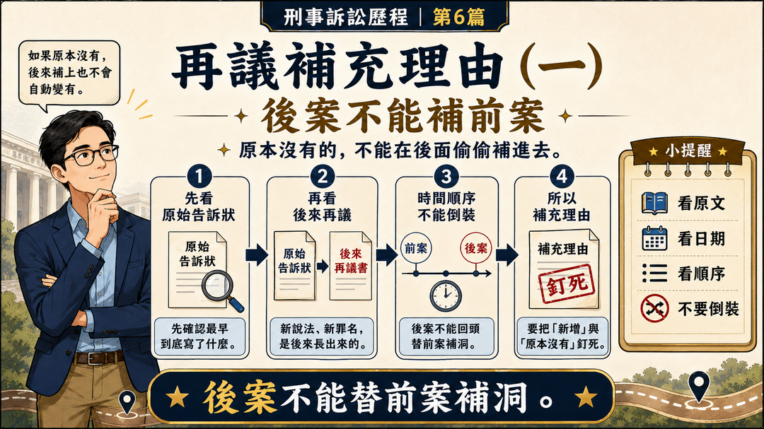 再議補充理由（一）：後案不能補前案｜結尾梗圖