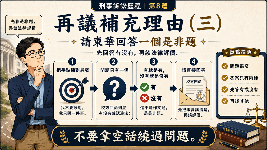 再議補充理由（三）：請東華回答一個是非題｜結尾梗圖