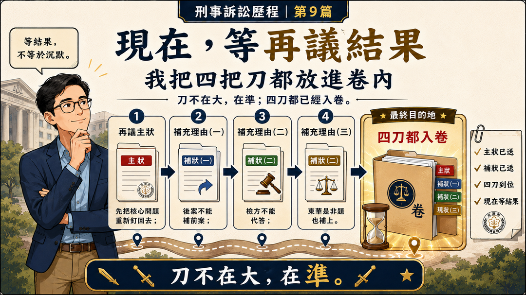 現在，等再議結果：我把四把刀都放進卷內｜結尾梗圖