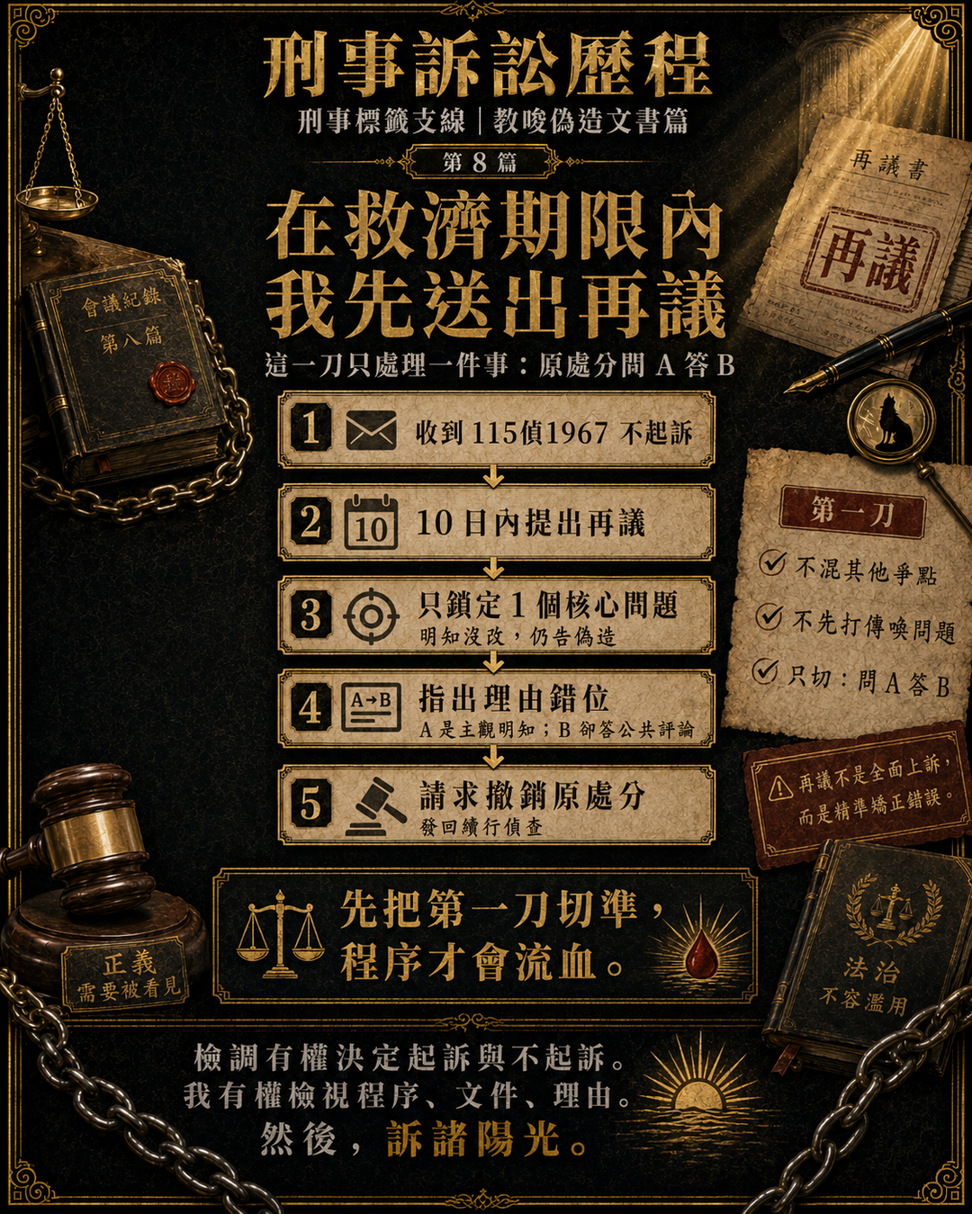 我在救濟期限內提出再議:我只處理問A答B