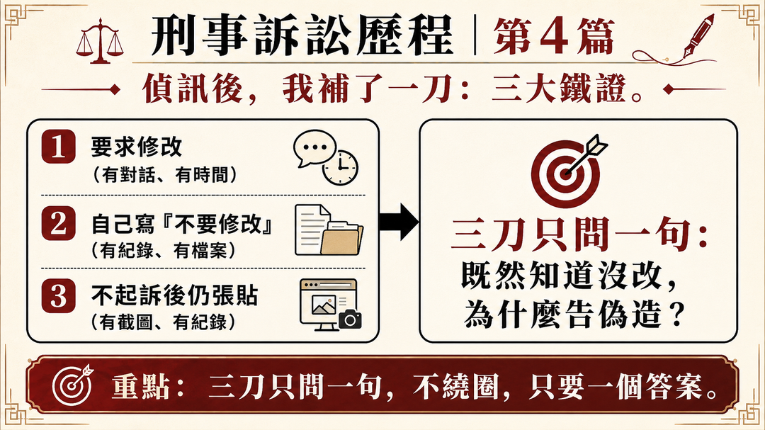 偵訊後,我補了一刀:三大鐵證|結尾梗圖