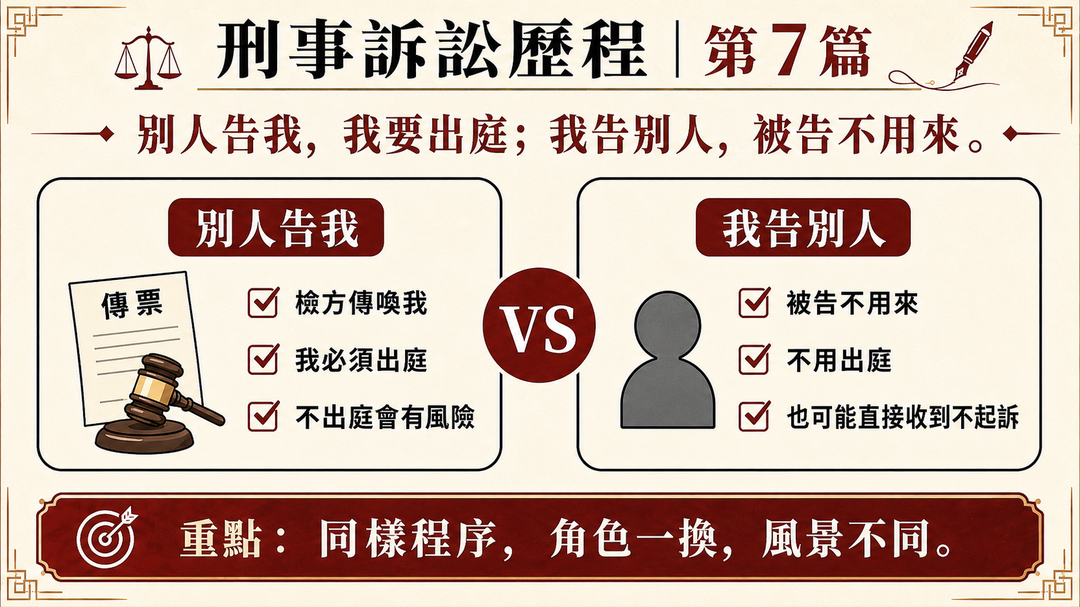 別人告我,我要出庭;我告別人,被告不用來|結尾梗圖