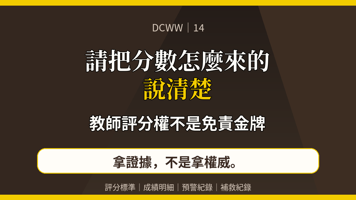DCWW｜14｜請把分數怎麼來的說清楚｜社群分享圖