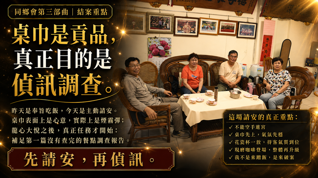 同鄉會第三部曲｜桌巾一鋪，偵訊開始