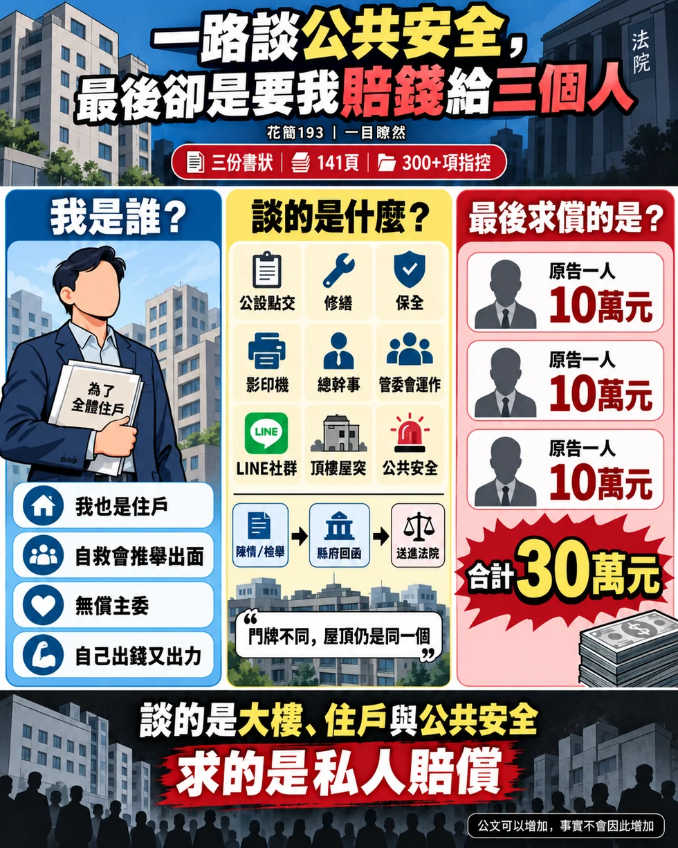 一路談公共安全，最後卻是要我賠錢給三個人