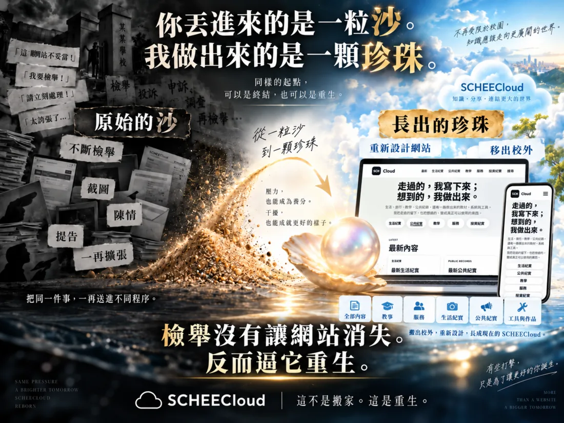 SCHEECloud｜你丟進來的是一粒沙，我做出來的是一顆珍珠