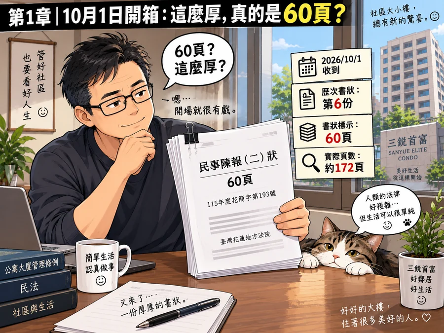 漫畫化反諷示意｜10月1日開箱：上面寫60頁，實際收到約172頁。