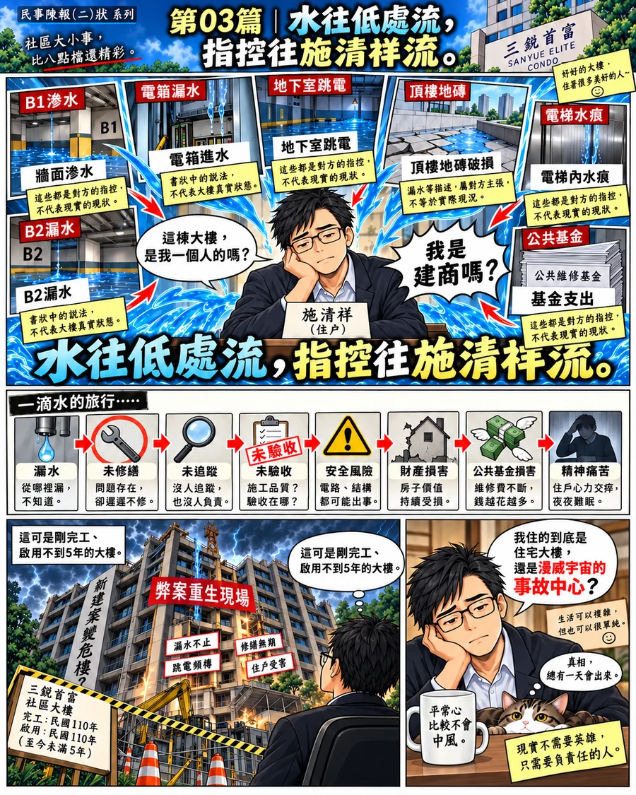 水往低處流，指控往施清祥流漫畫
