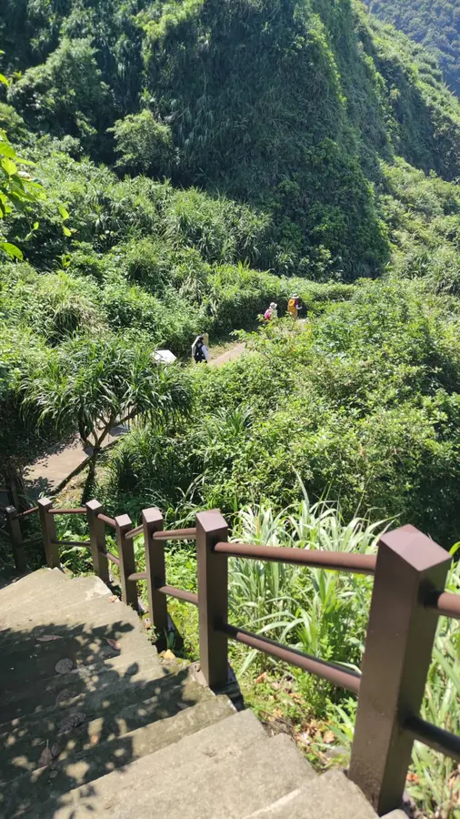 這是剛開始上山就碰到的路。現在方向相反，一樣的階梯，心境已經完全不一樣。