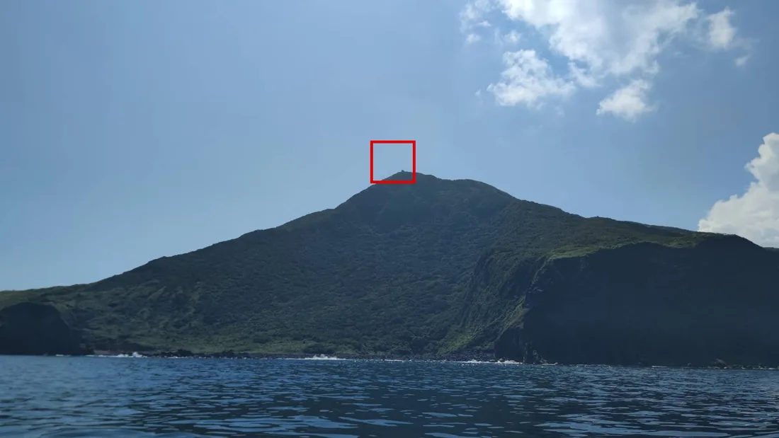 紅框標示龜山島401高地終點