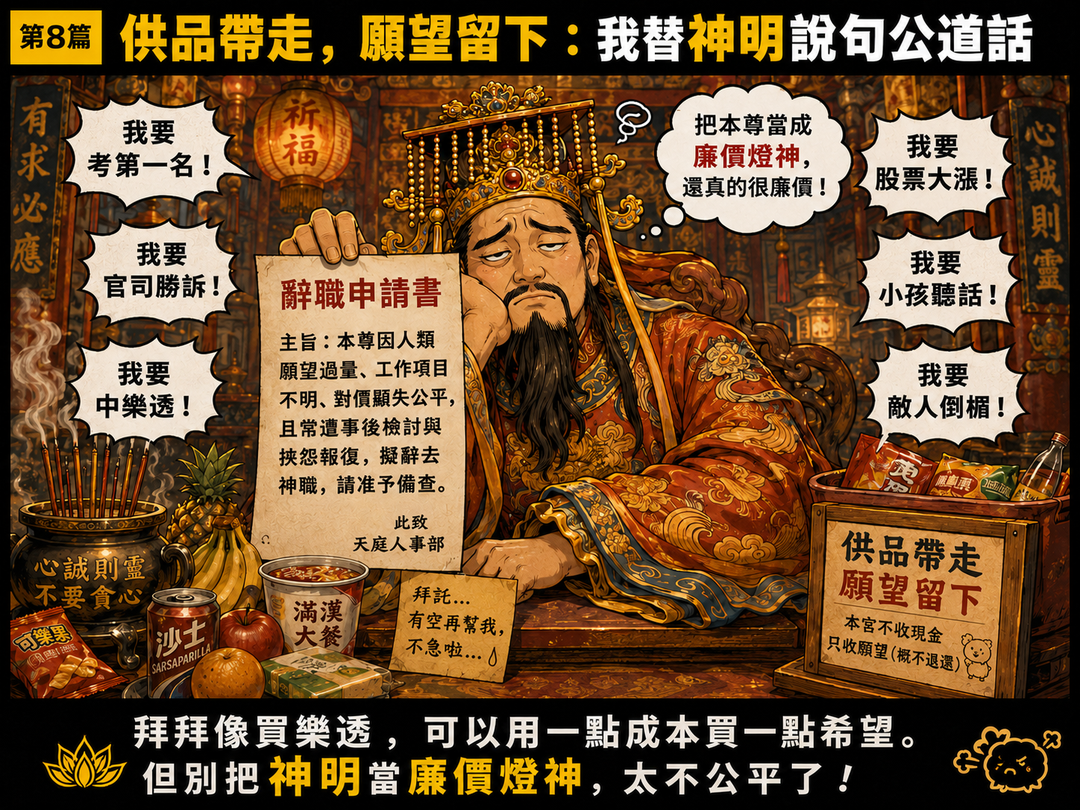 老照片支線第8篇上梗圖：供品帶走，願望留下：我替神明說句公道話