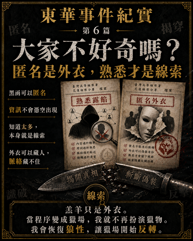 大家不好奇嗎?一個黑函作者,怎麼會知道這麼多?