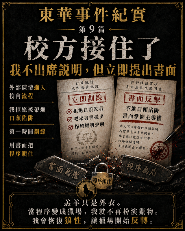 校方接住了:我不出席說明,但我立即提出書面