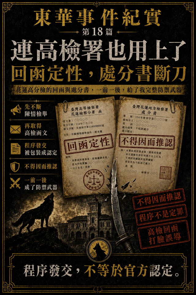 連高檢署也用上了:回函定性,處分書斷刀