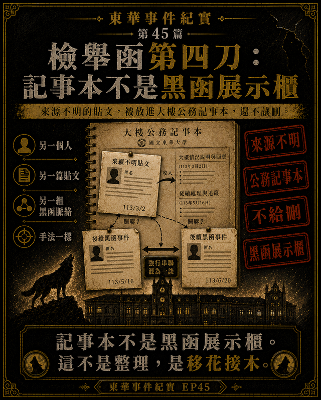 檢舉函第四刀:記事本不是黑函展示櫃