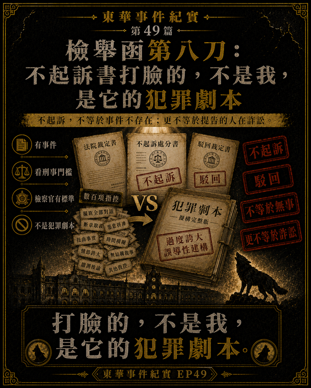 檢舉函第八刀:不起訴書打臉的,不是我,是它的犯罪劇本