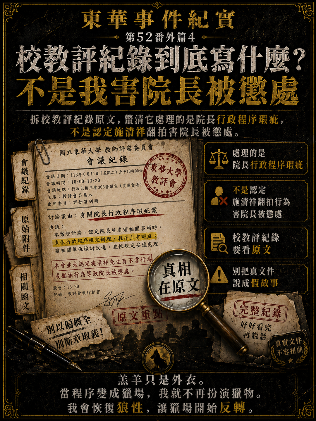 校教評紀錄到底寫什麼?不是我害院長被懲處