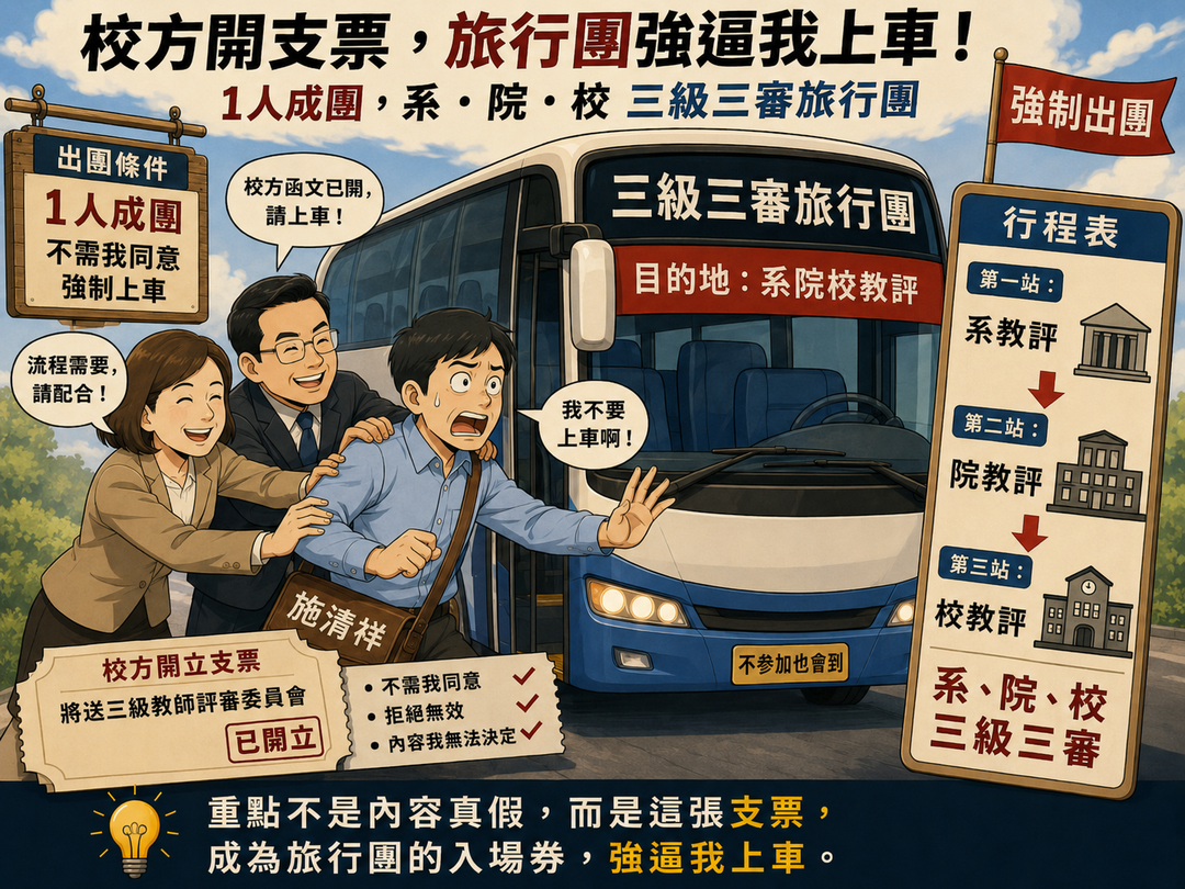 校方開支票:兩份公文,送我上路
