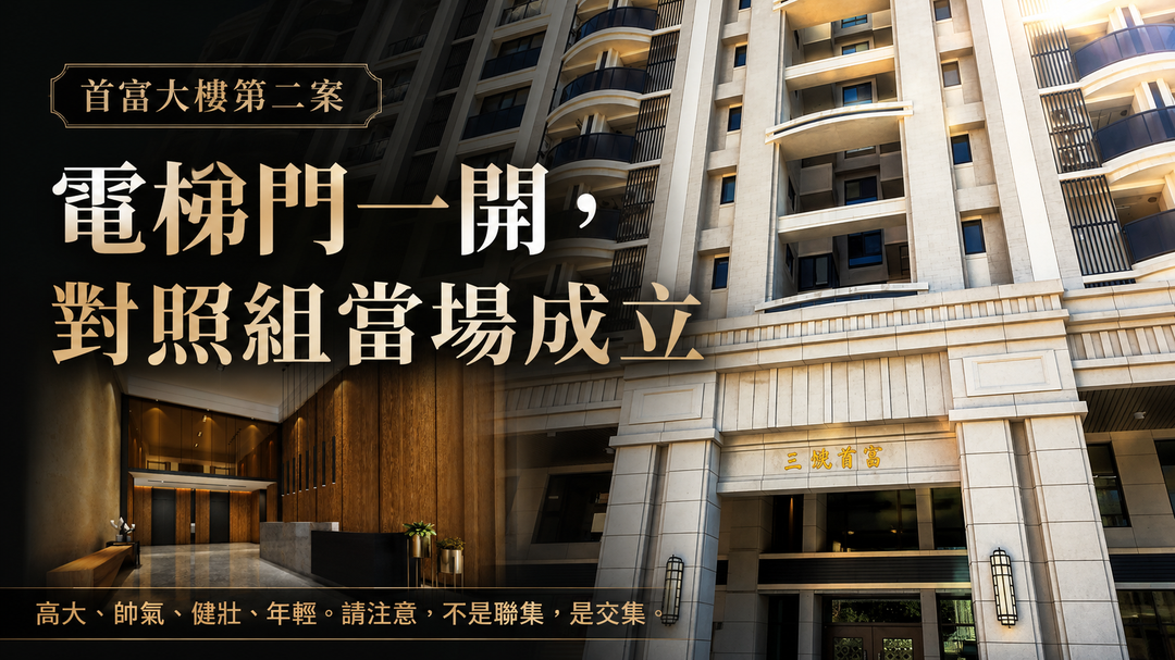 首富大樓第二案|電梯門一開,對照組當場成立